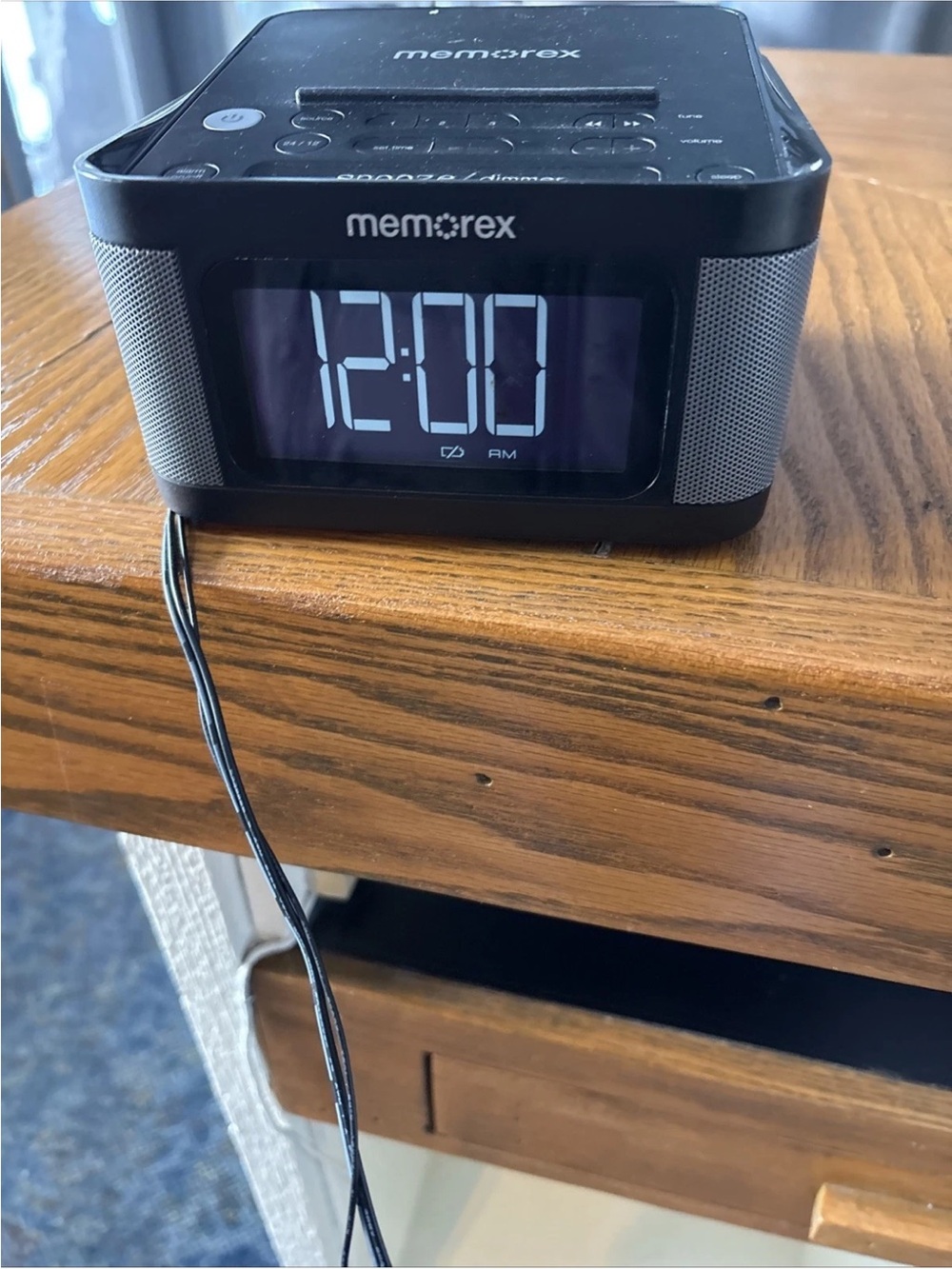 Memorex Black Digital Alarm Clock Radio with Built-In Speakers